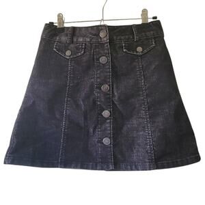 UO BDG size 2 black corduroy button front mini skirt